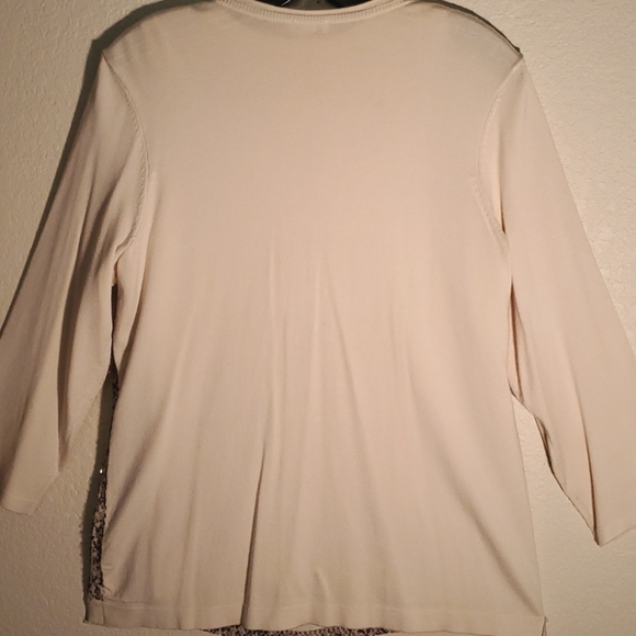 SNAKE PRINT IRREDESCENT SEQUINS V NECK KNIT SWEATER SIZE 1 (8) - Picture 6 of 6